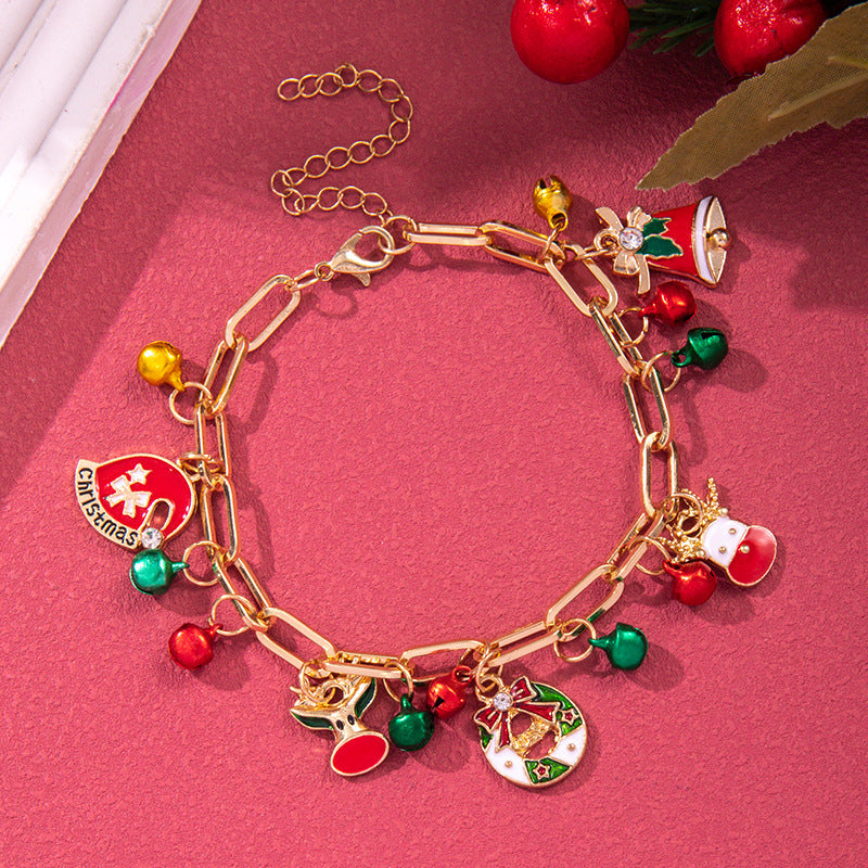 Creative Christmas Metal Chain Bracelet For Women Men Santa Claus Christmas Tree Snowflake Snowman Pearl Bangles New Year Gifts Creative Christmas Metal Chain Bracelet For Women Men Santa Claus Christmas Tree Snowflake Snowman Pearl Bangles New Year Gifts